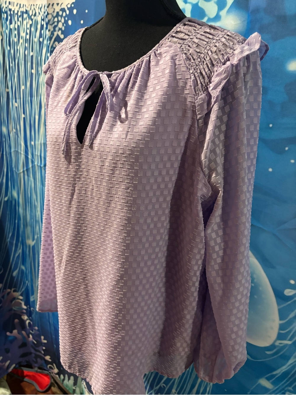 Lavender Long Sleeve Peasant Top - Unbranded - Picture 4 of 14